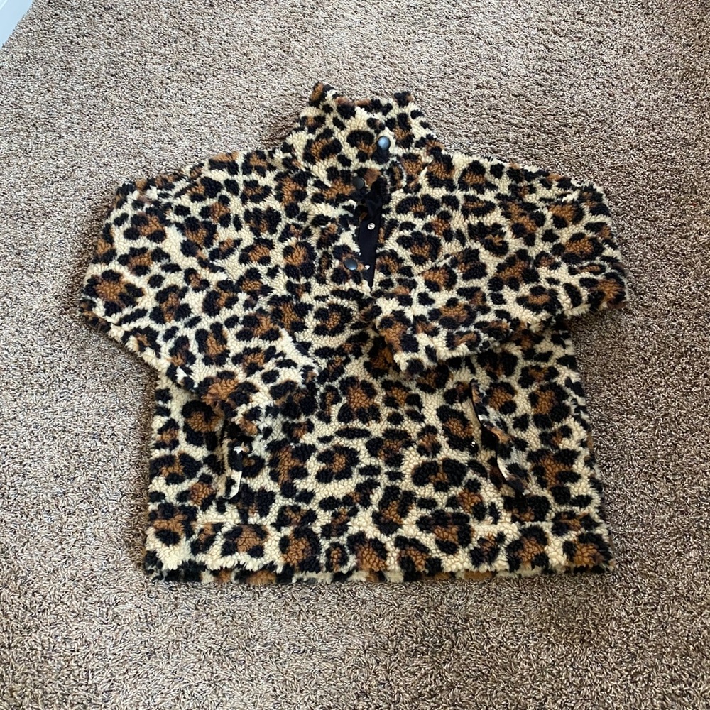 J. Crew leopard pullover fleece